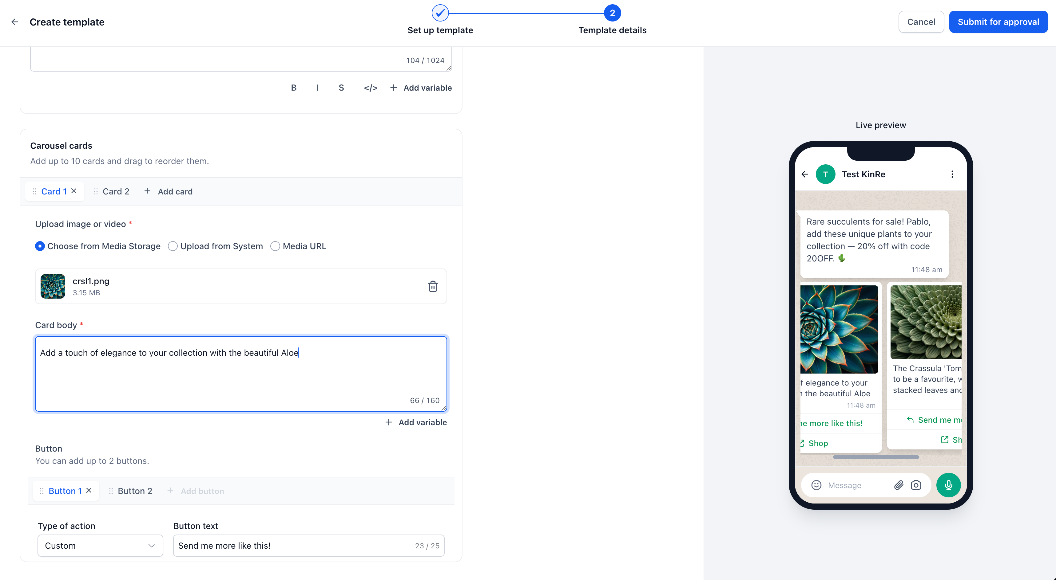 Aperçu 3/4 — Galerie de produits sur WhatsApp en un seul message
