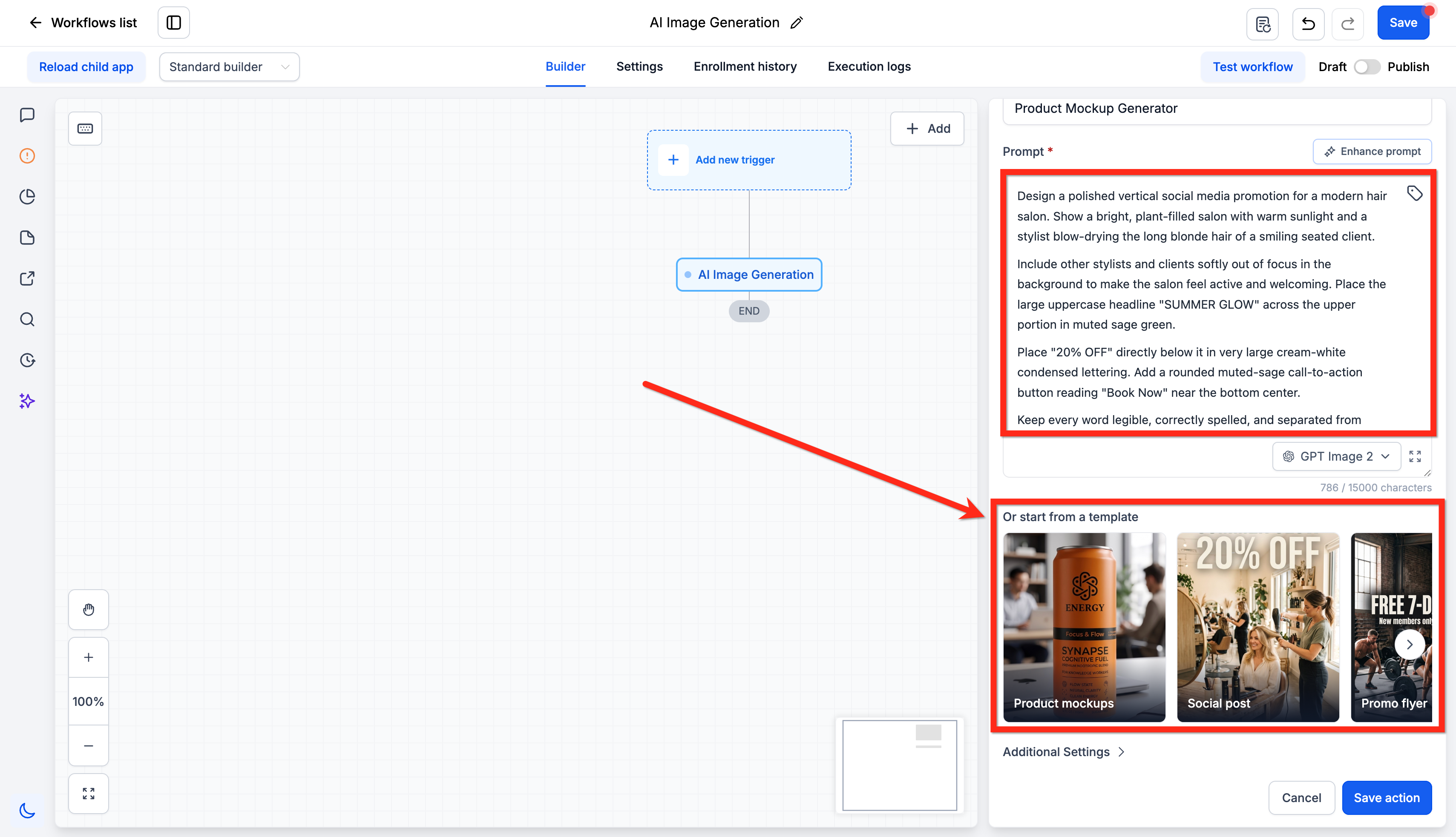Aperçu 7/9 — Générez une image directement dans une automatisation