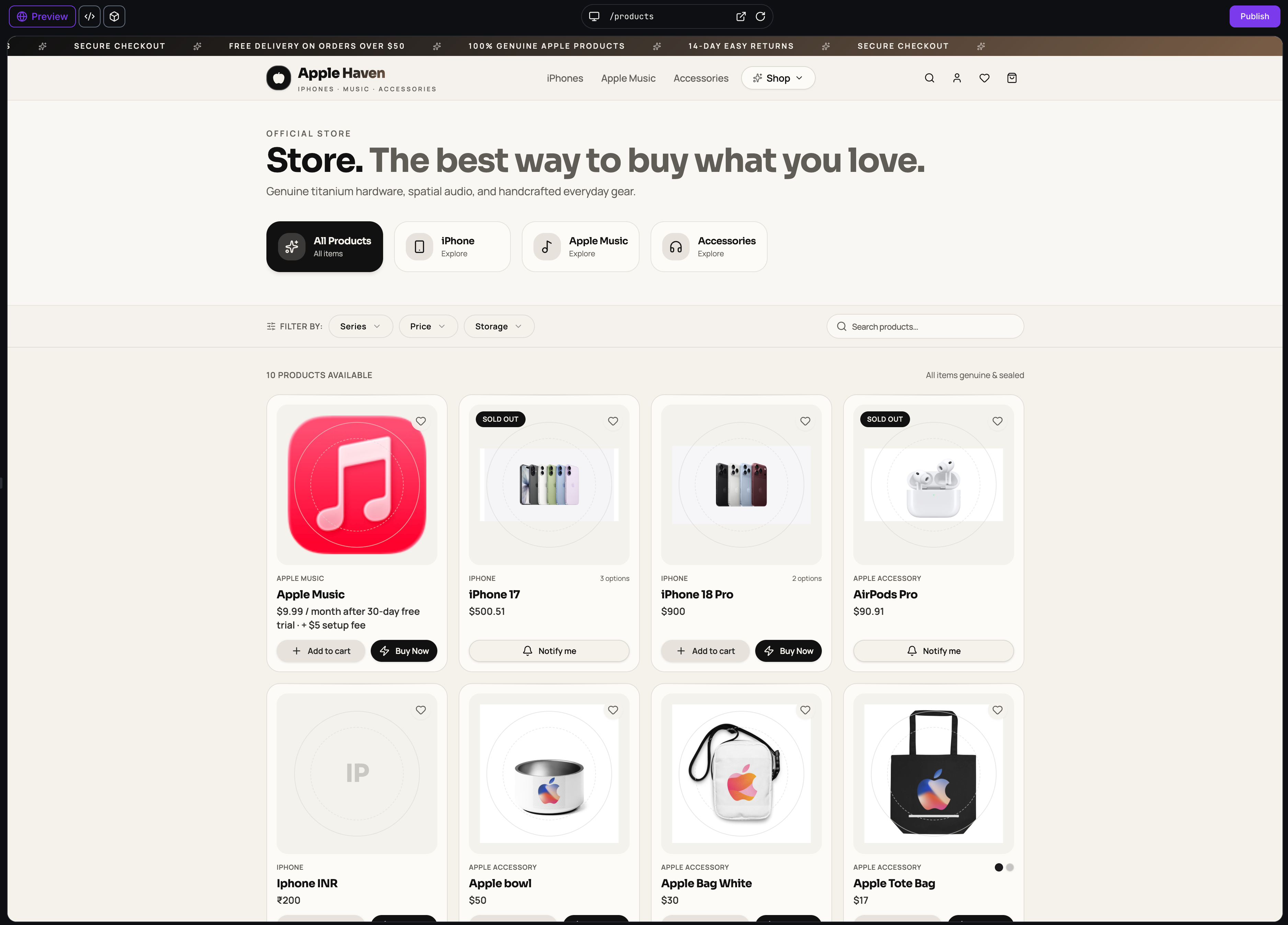 Aperçu 7/7 — AI Studio : vendre des produits et accepter les paiements