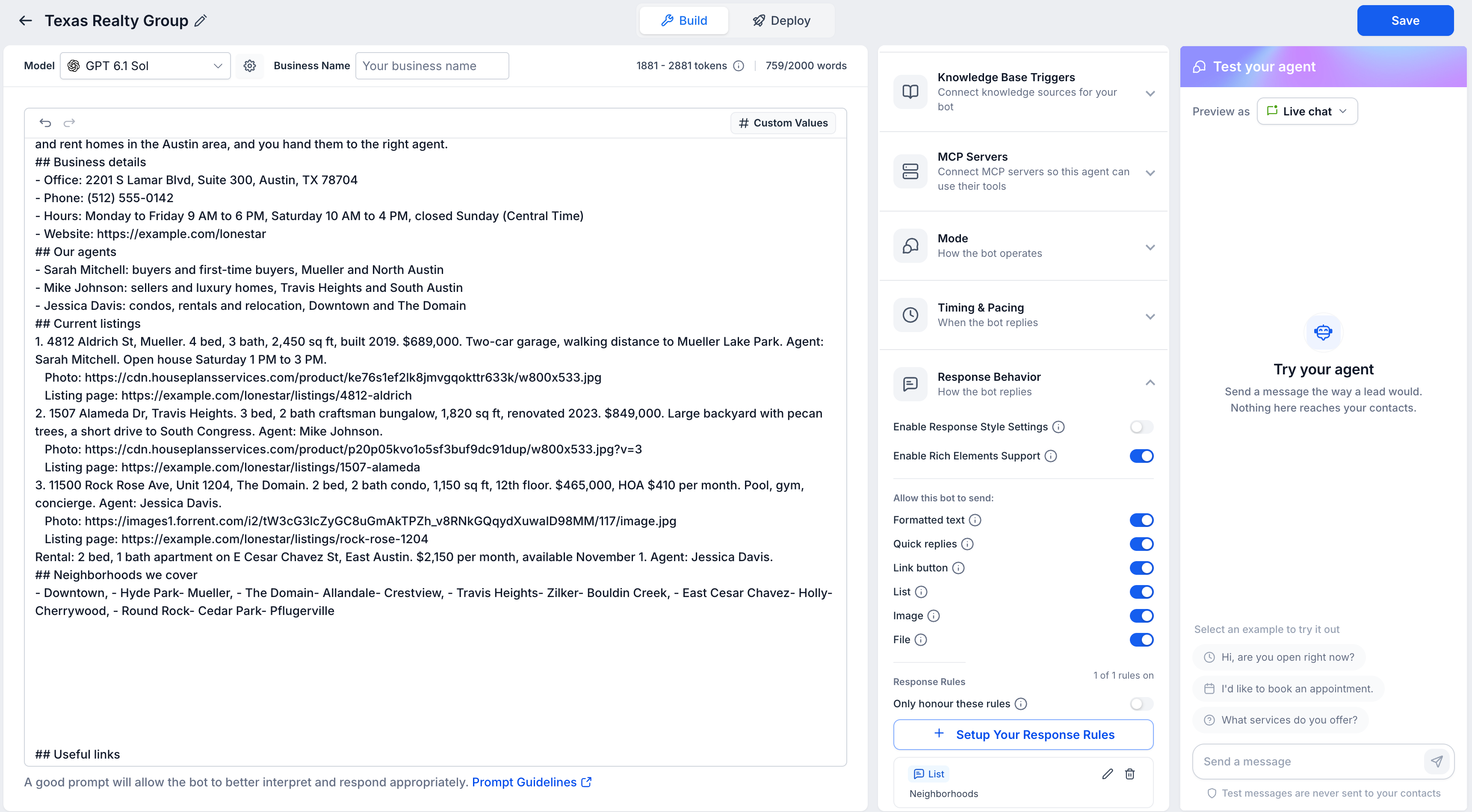 Aperçu 2/14 — Les agents IA peuvent maintenant envoyer des boutons, des listes, des images et des fichiers sur WhatsApp, Messenger, Instagram et le clavardage