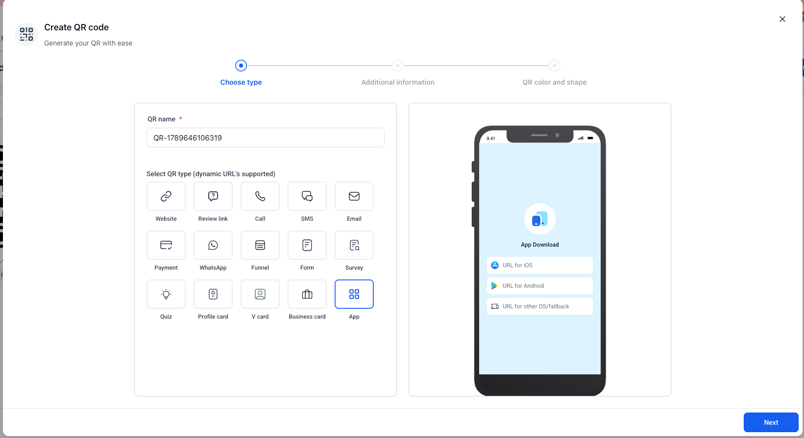 Aperçu 2/3 — Codes QR pour applications : un seul code pour diriger vers le bon magasin