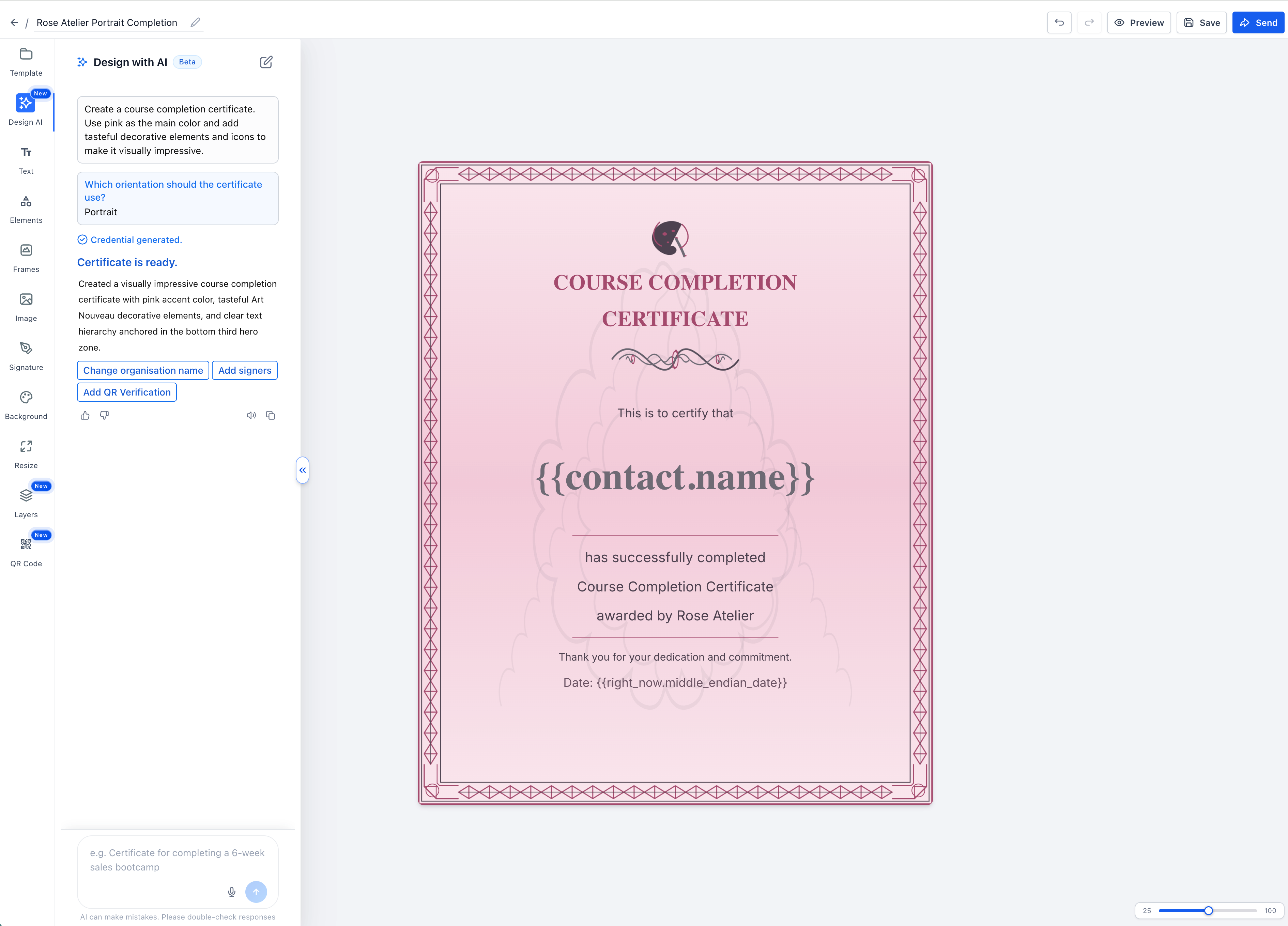Aperçu 2/2 — Les certificats créés par intelligence artificielle, c'est maintenant possible