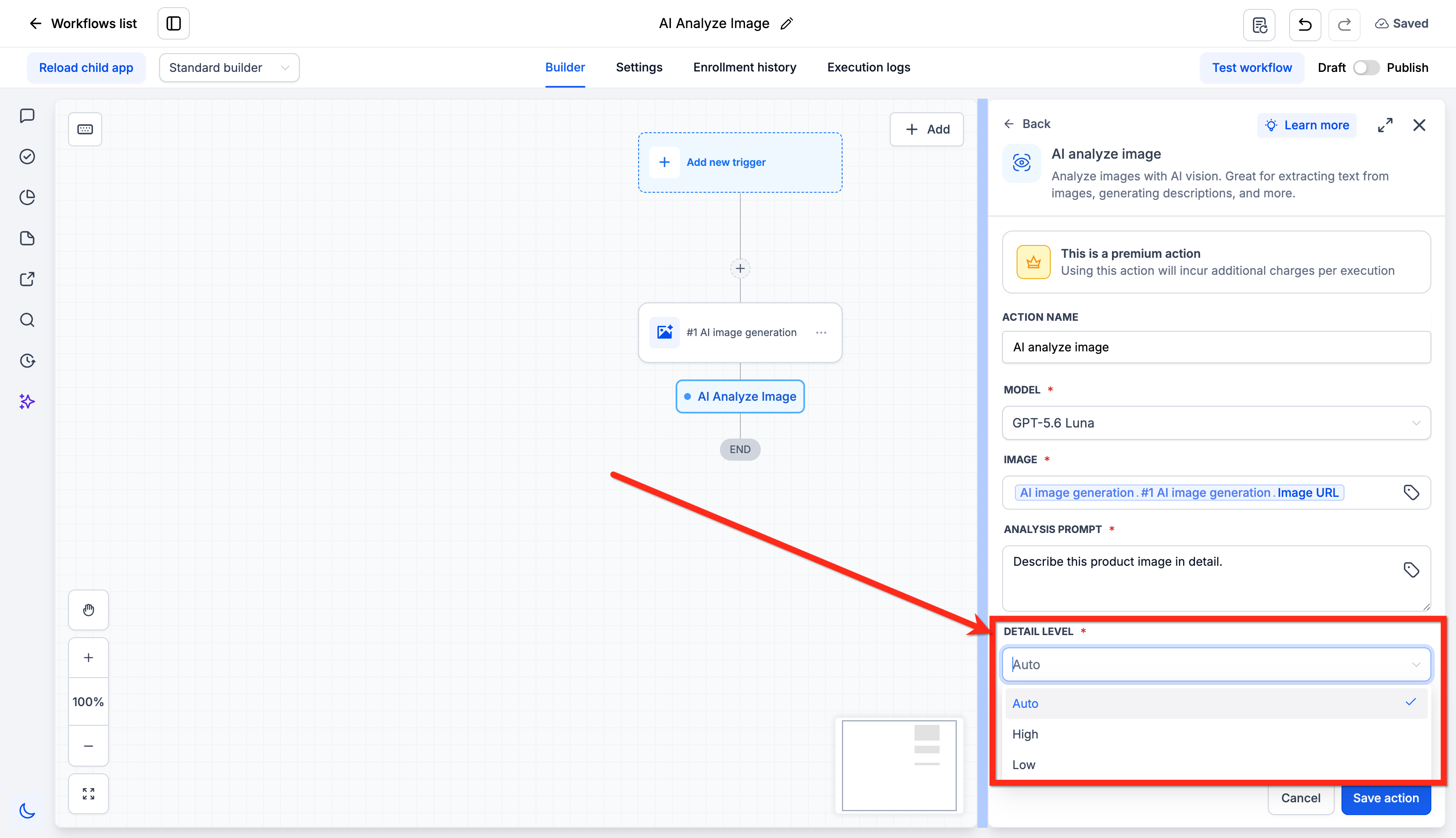Aperçu 4/6 — Analyser une image avec l'IA dans vos automatisations