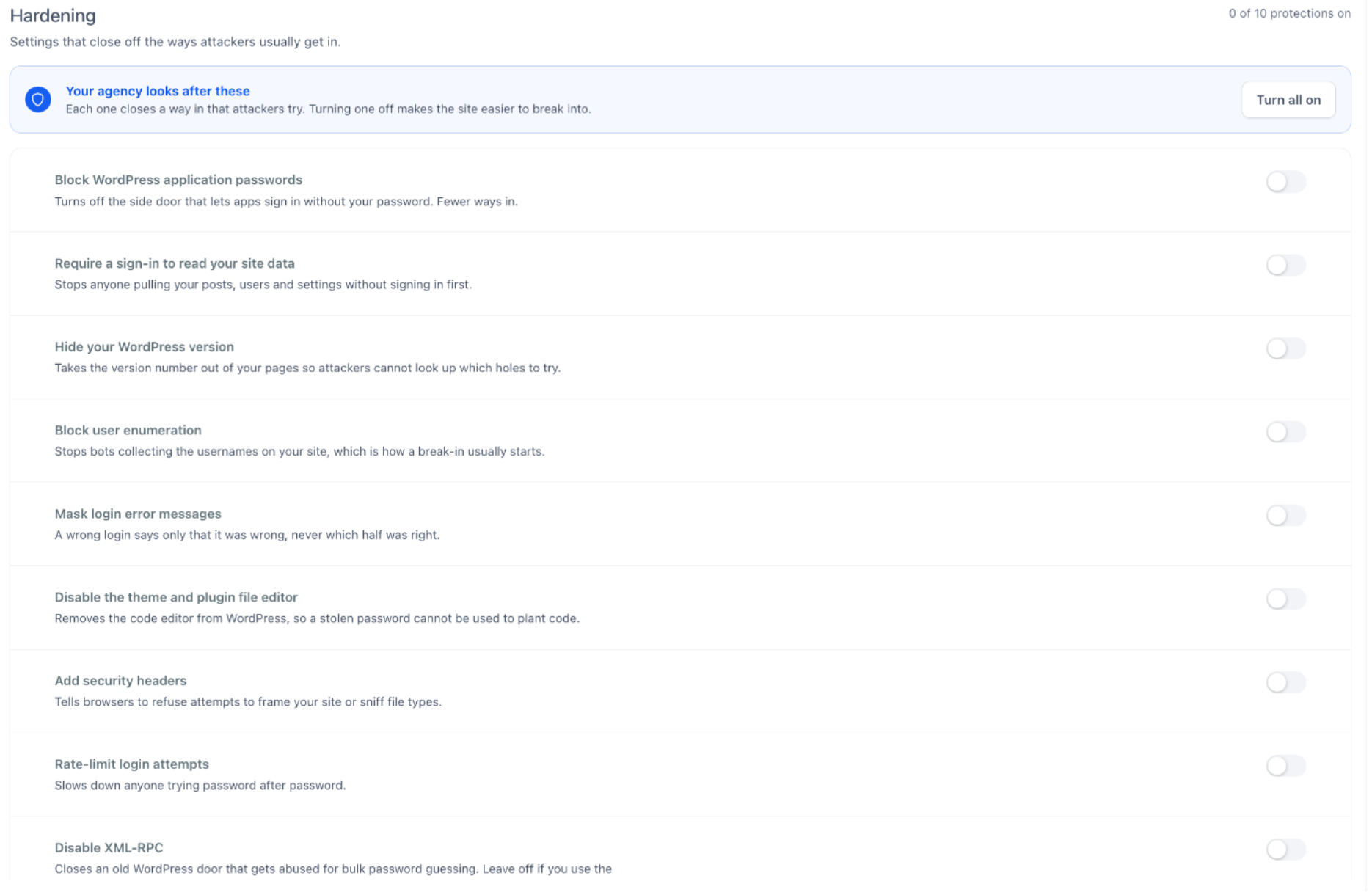 Aperçu 4/5 — Antivirus pour chacun de vos sites WordPress