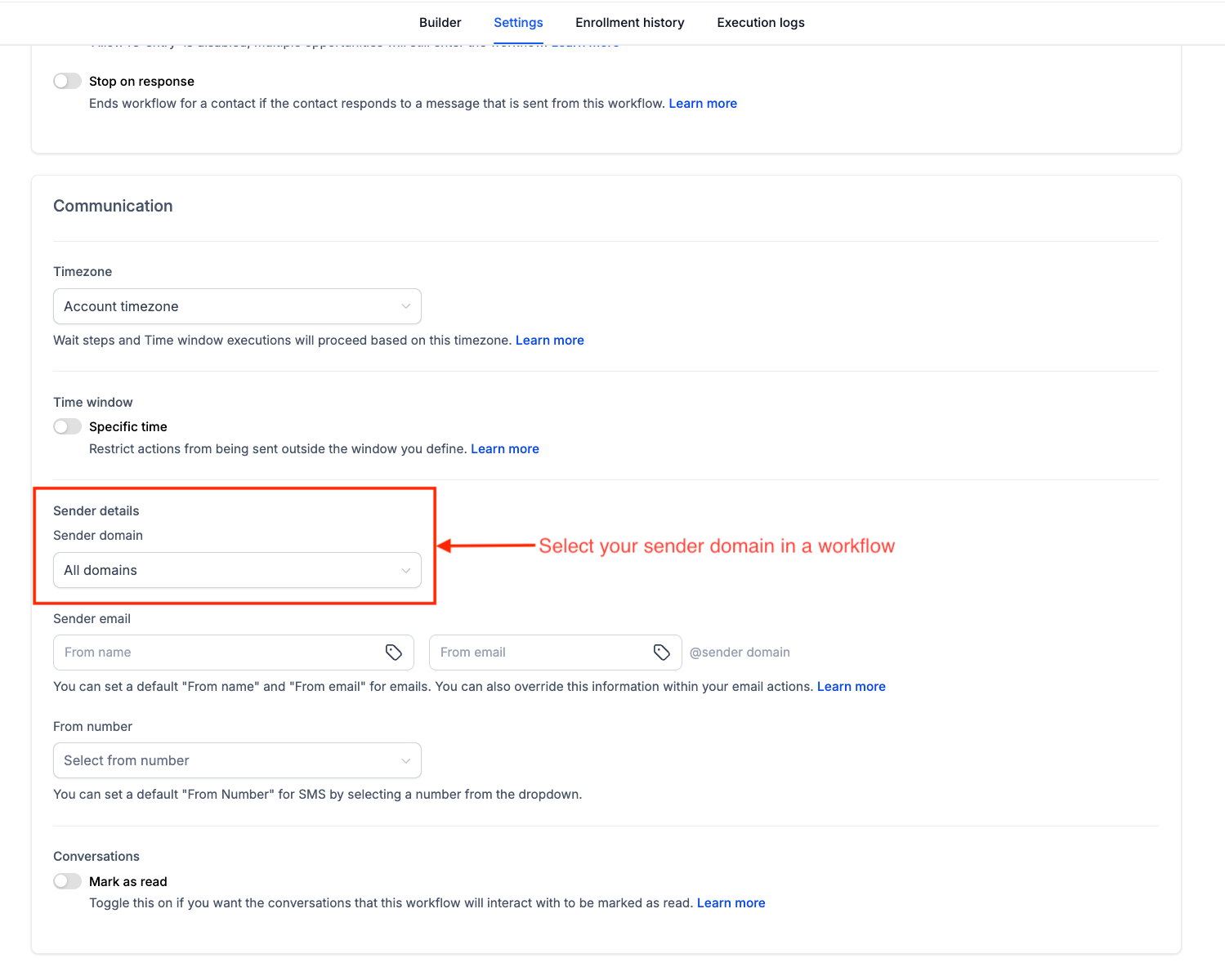 Aperçu 1/4 — Automatisations : choisissez le domaine d'expédition pour chaque flux