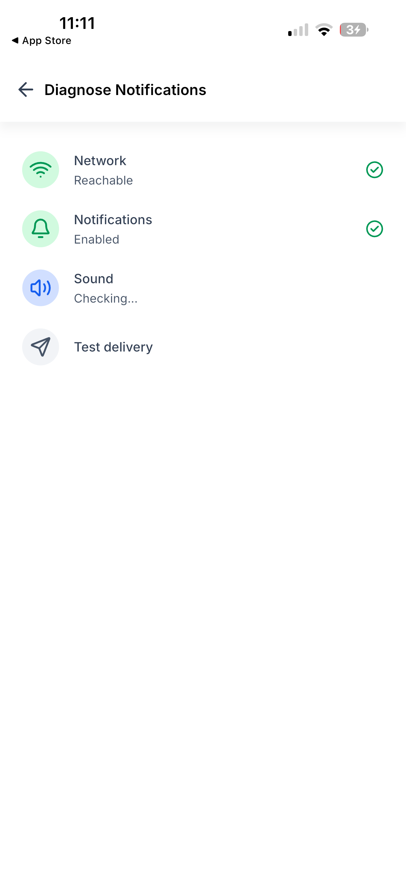 Aperçu 2/3 — Diagnostic des notifications dans l'app mobile