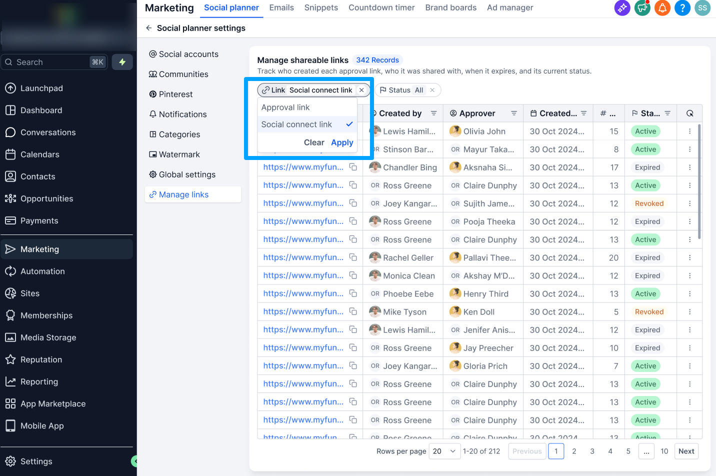 Aperçu 4/5 — Planificateur social : invitez vos clients à connecter leurs comptes