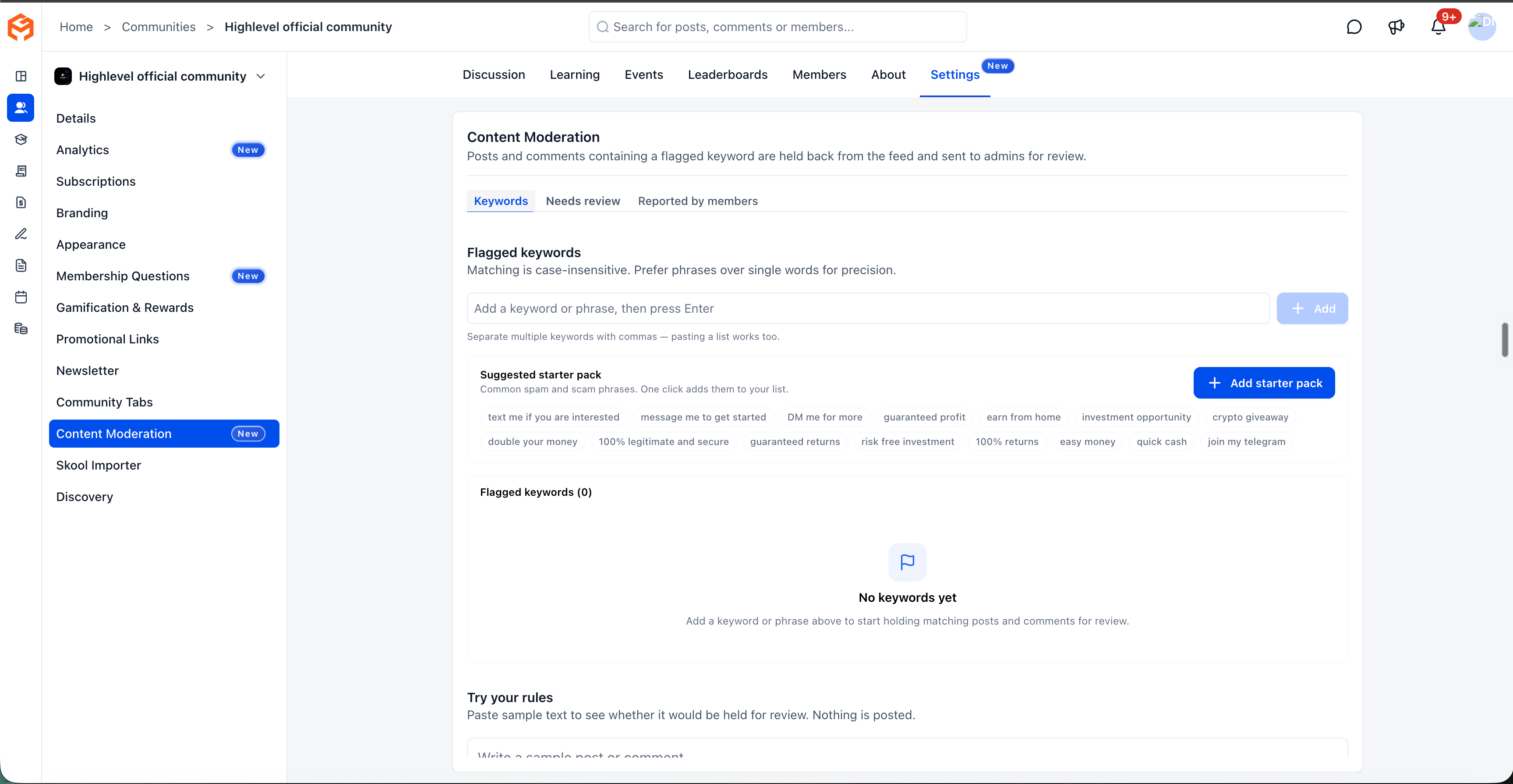 Aperçu 1/4 — Modération de contenu dans les communautés : arrêtez le spam avant qu'il n'apparaisse