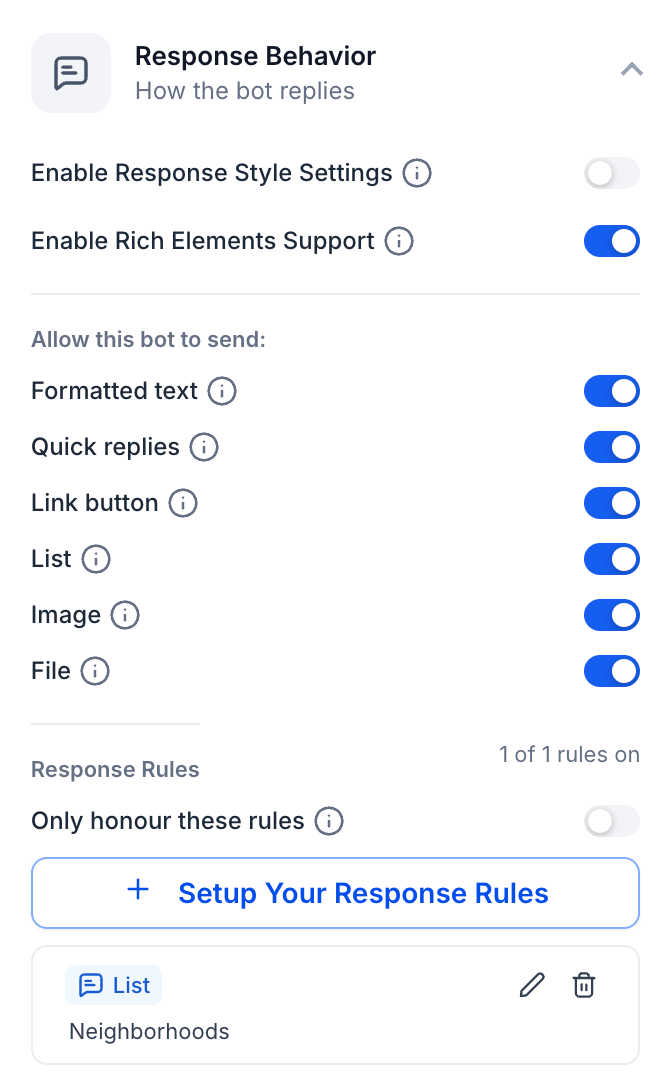 Aperçu 1/14 — Les agents IA peuvent maintenant envoyer des boutons, des listes, des images et des fichiers sur WhatsApp, Messenger, Instagram et le clavardage