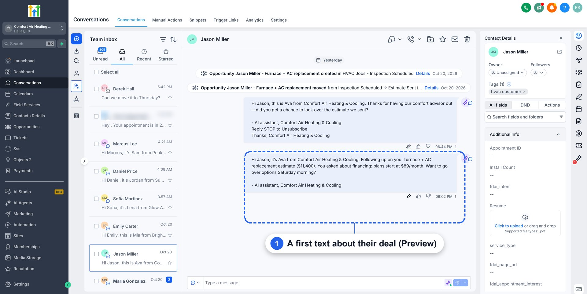 Aperçu 12/12 — Campagnes IA : relancer votre base de contacts en trois clics
