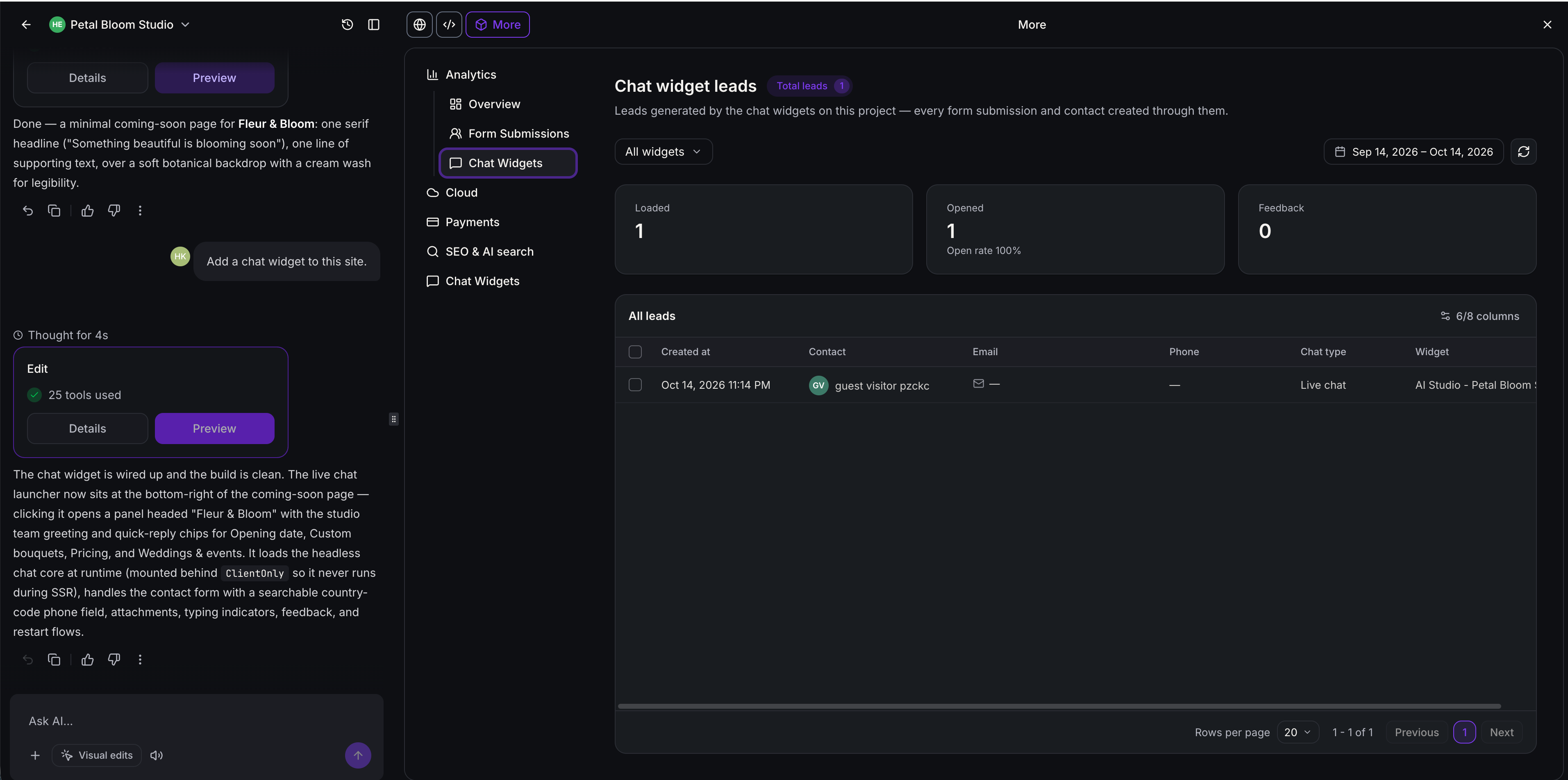 Aperçu 5/7 — Clavardage en direct dans vos applications AI Studio, conçu pour vos clients