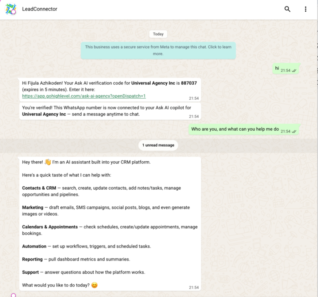 Aperçu 2/5 — Votre assistant IA est maintenant sur WhatsApp