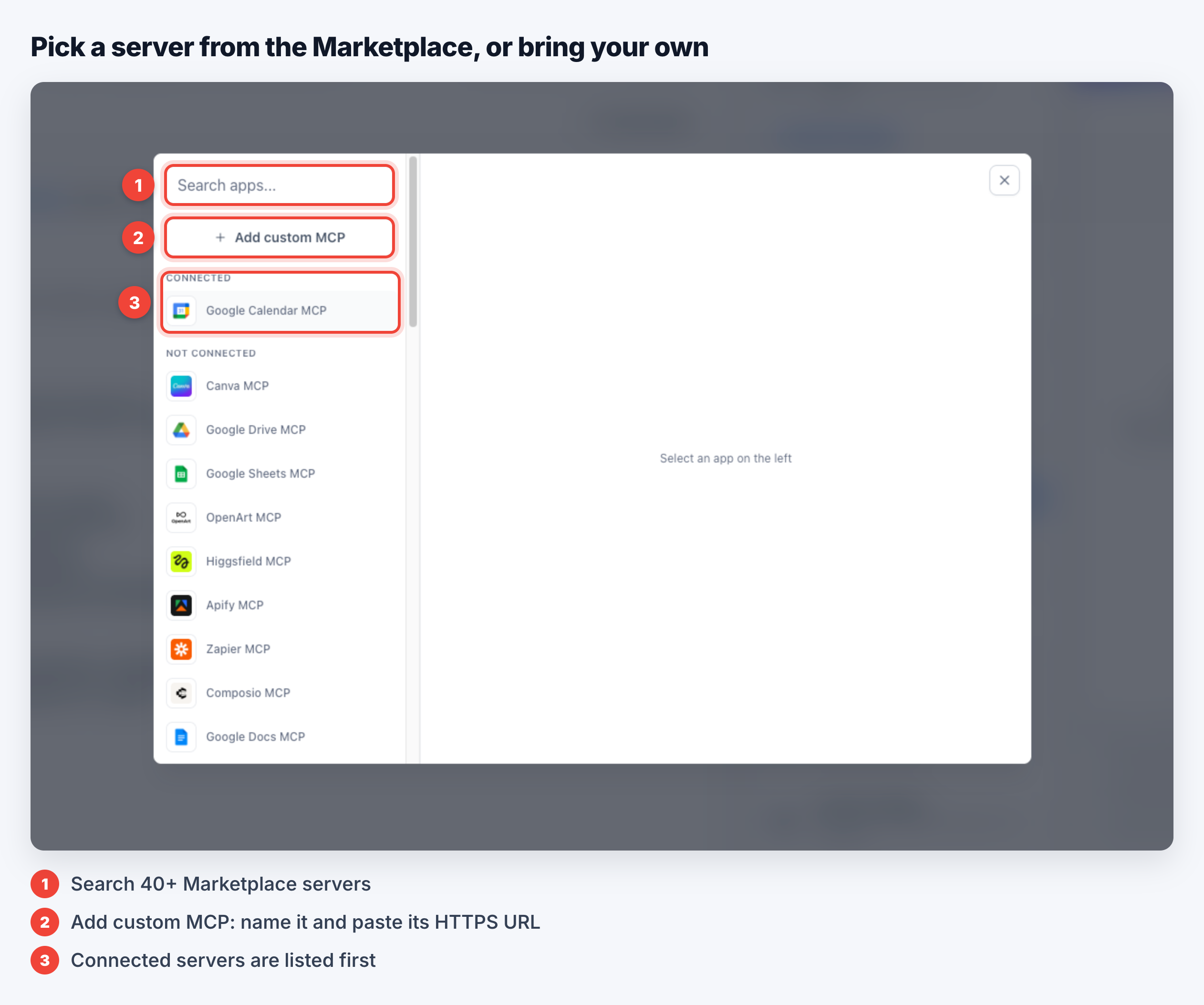Aperçu 2/4 — Votre agent conversationnel accède maintenant à vos autres applications