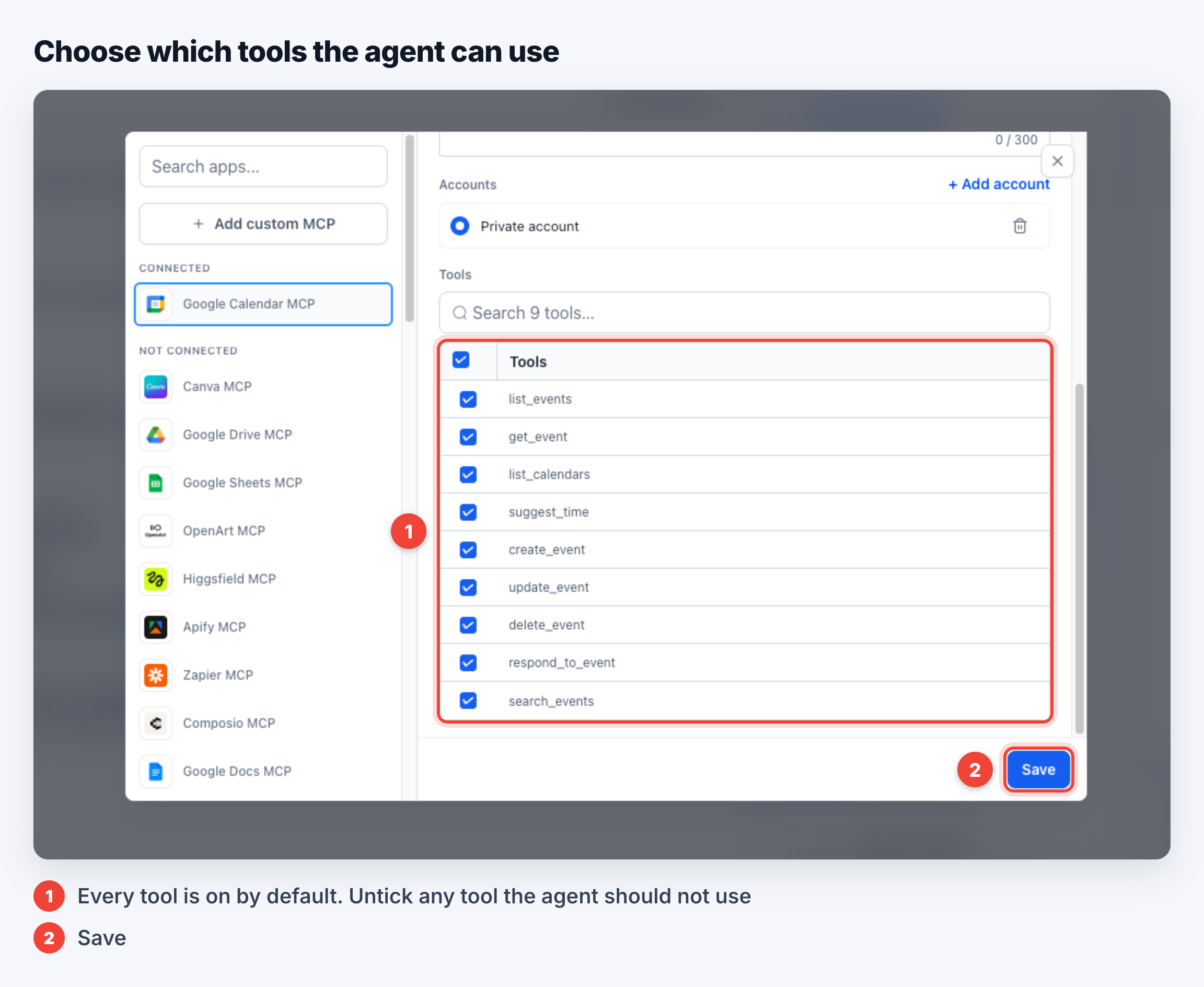 Aperçu 4/4 — Votre agent conversationnel accède maintenant à vos autres applications