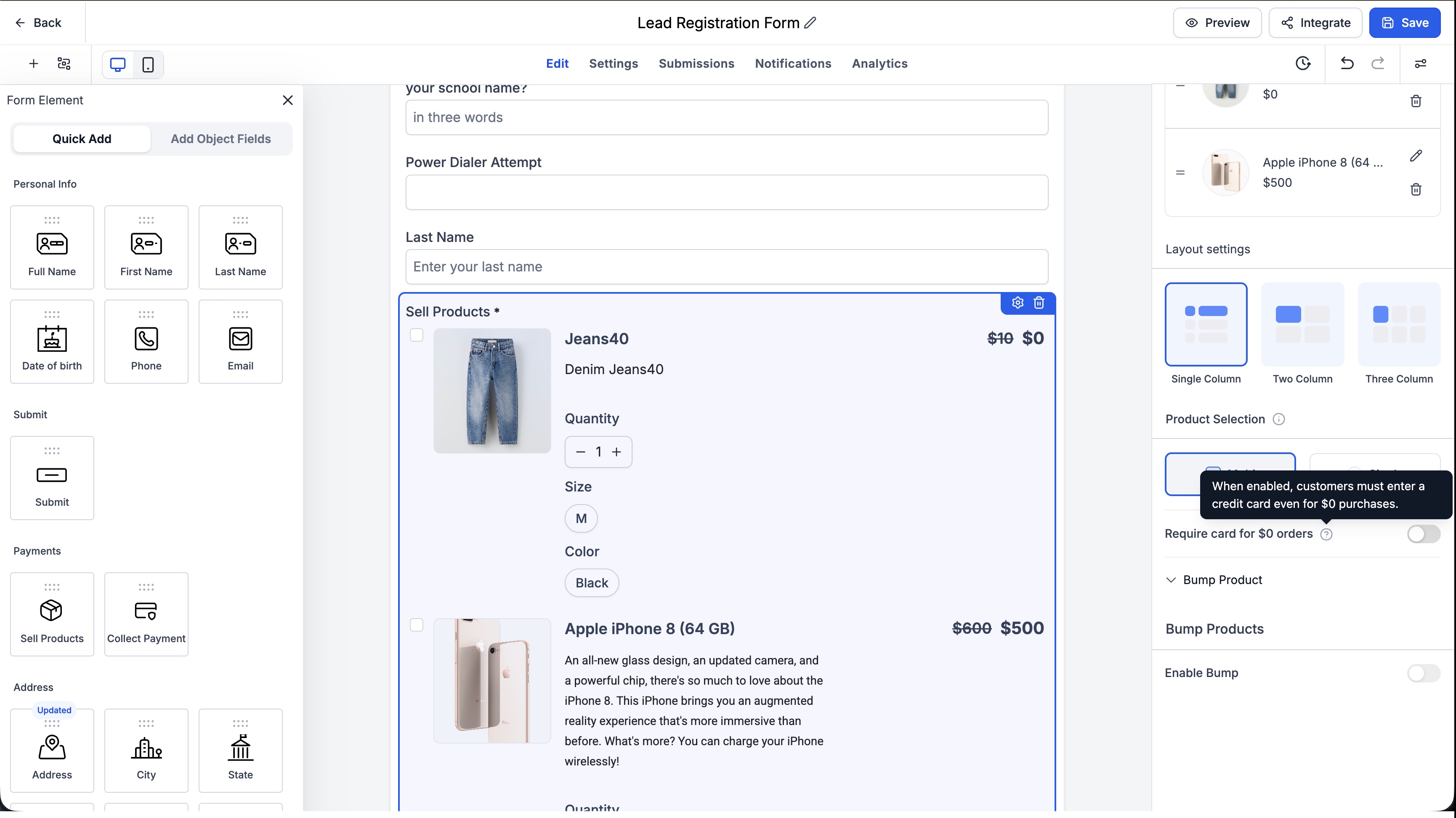 Aperçu 2/2 — Plus besoin de carte de crédit pour les commandes à 0 $
