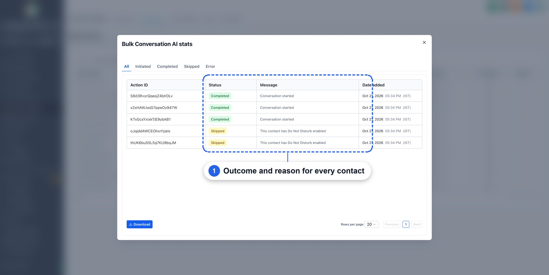 Aperçu 10/12 — Campagnes IA : relancer votre base de contacts en trois clics